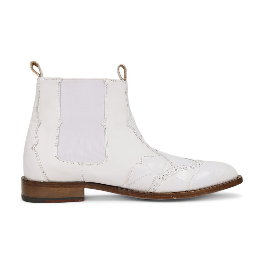 Mauri Ebony 1092/3 white alligator and calfskin boots