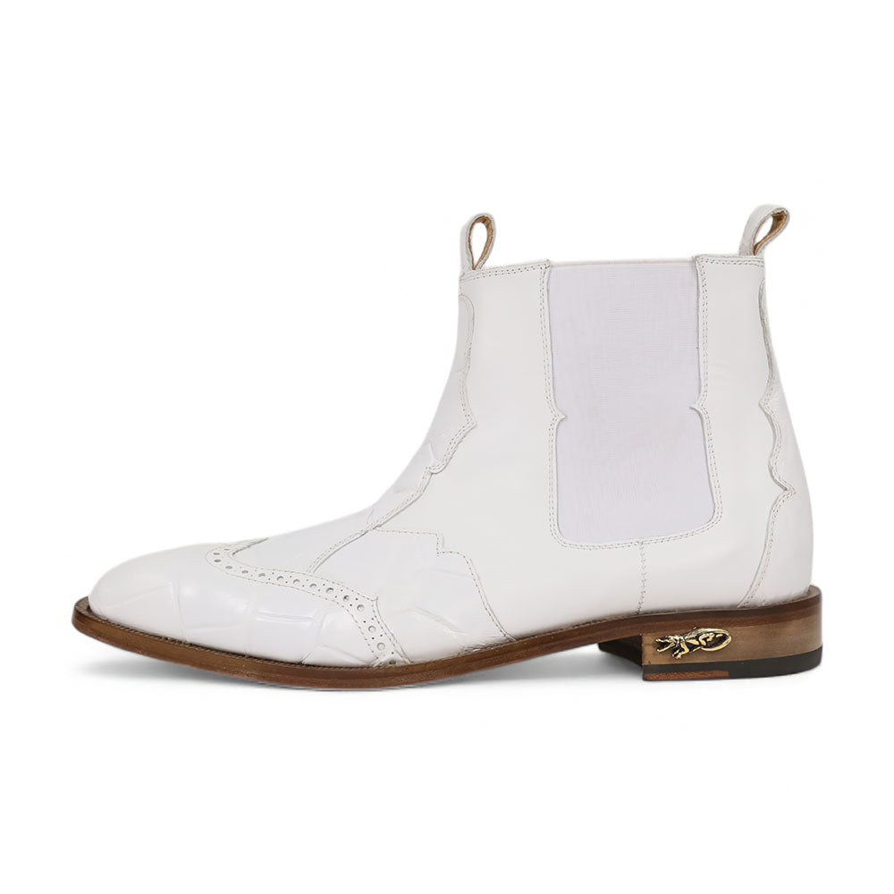Mauri Ebony 1092/3 white alligator and calfskin boots