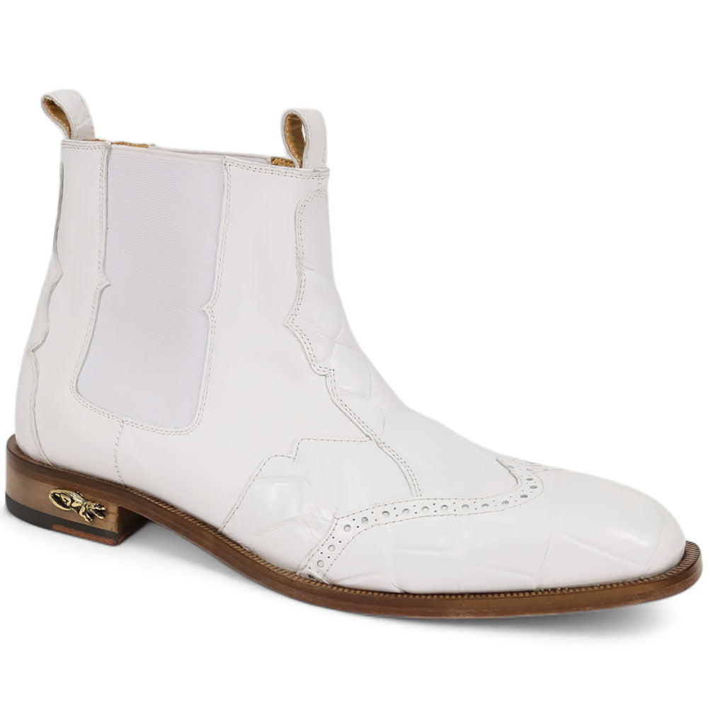 Mauri Ebony 1092/3 white alligator and calfskin boots