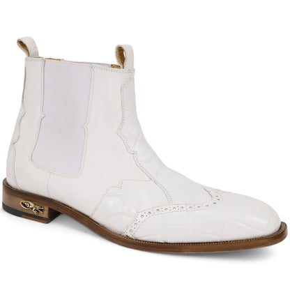 Mauri Ebony 1092/3 white alligator and calfskin boots