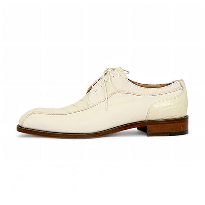 Mauri Gentleman 3251 Cream Goatskin/Alligator Shoes - Dudes Boutique