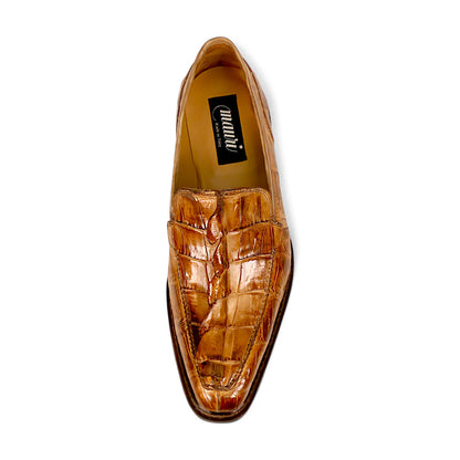 Mauri Orefici 4770/1 cognac baby crocodile, hornback and calfskin loafers