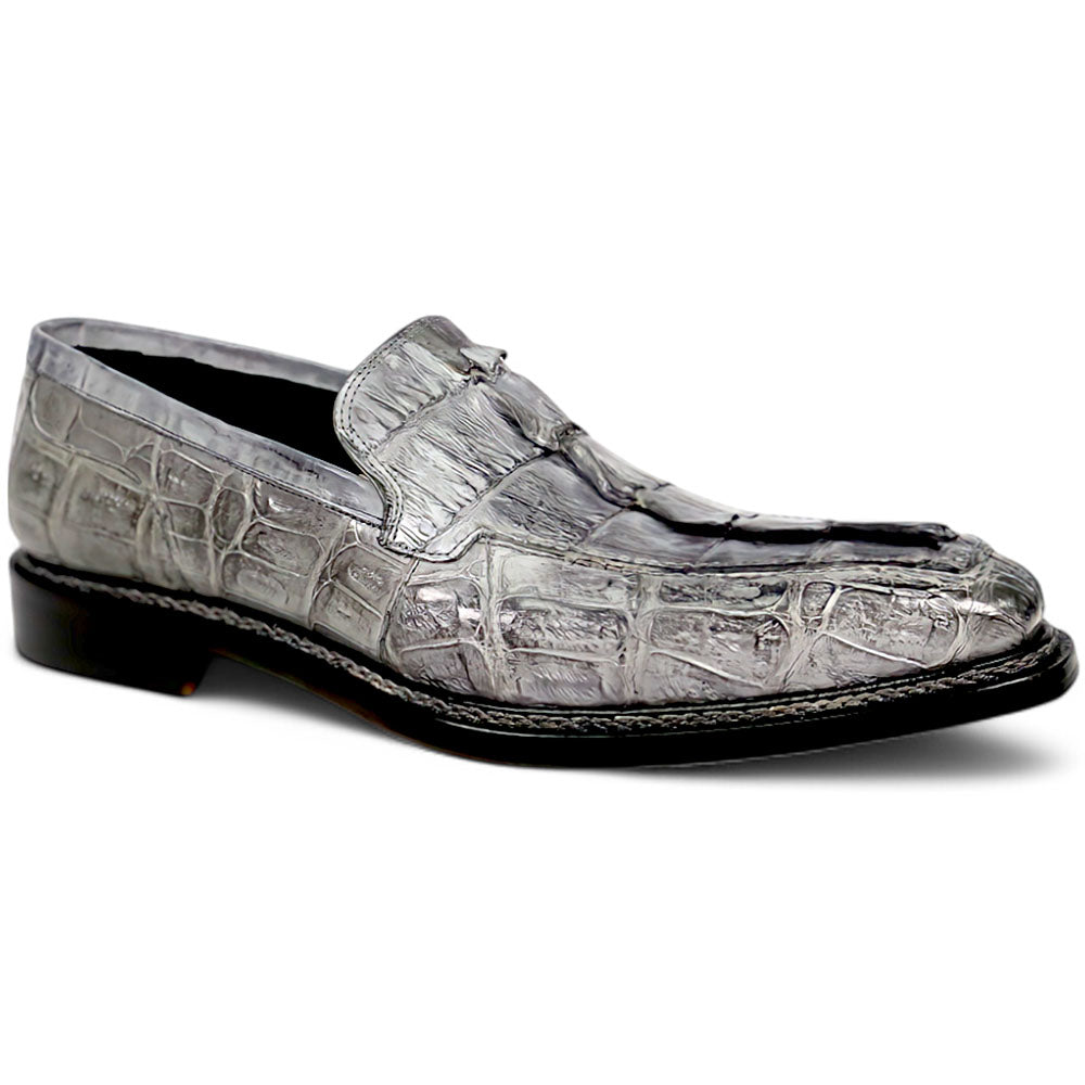 Mauri Orefici 4770/1 Gray Baby Crocodile/Hornback/Calfskin Loafers - Dudes Boutique