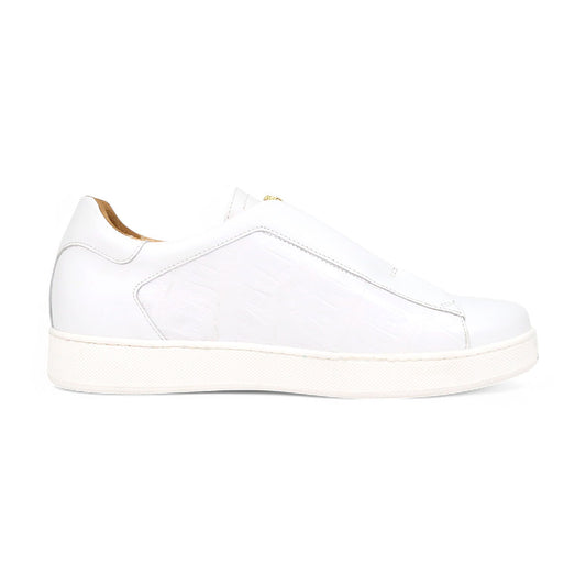Mauri Regata 8478/14 White Nappa/Baby Crocodile Sneakers - Dudes Boutique