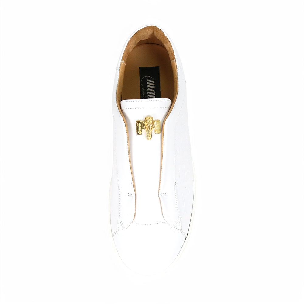 Mauri Regata 8478/14 White Nappa/Baby Crocodile Sneakers - Dudes Boutique