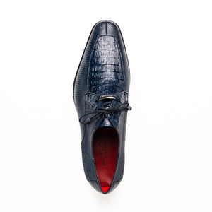 Marco Di Milano Merida Navy Caiman Crocodile & Lizard Dress Shoes - Dudes Boutique