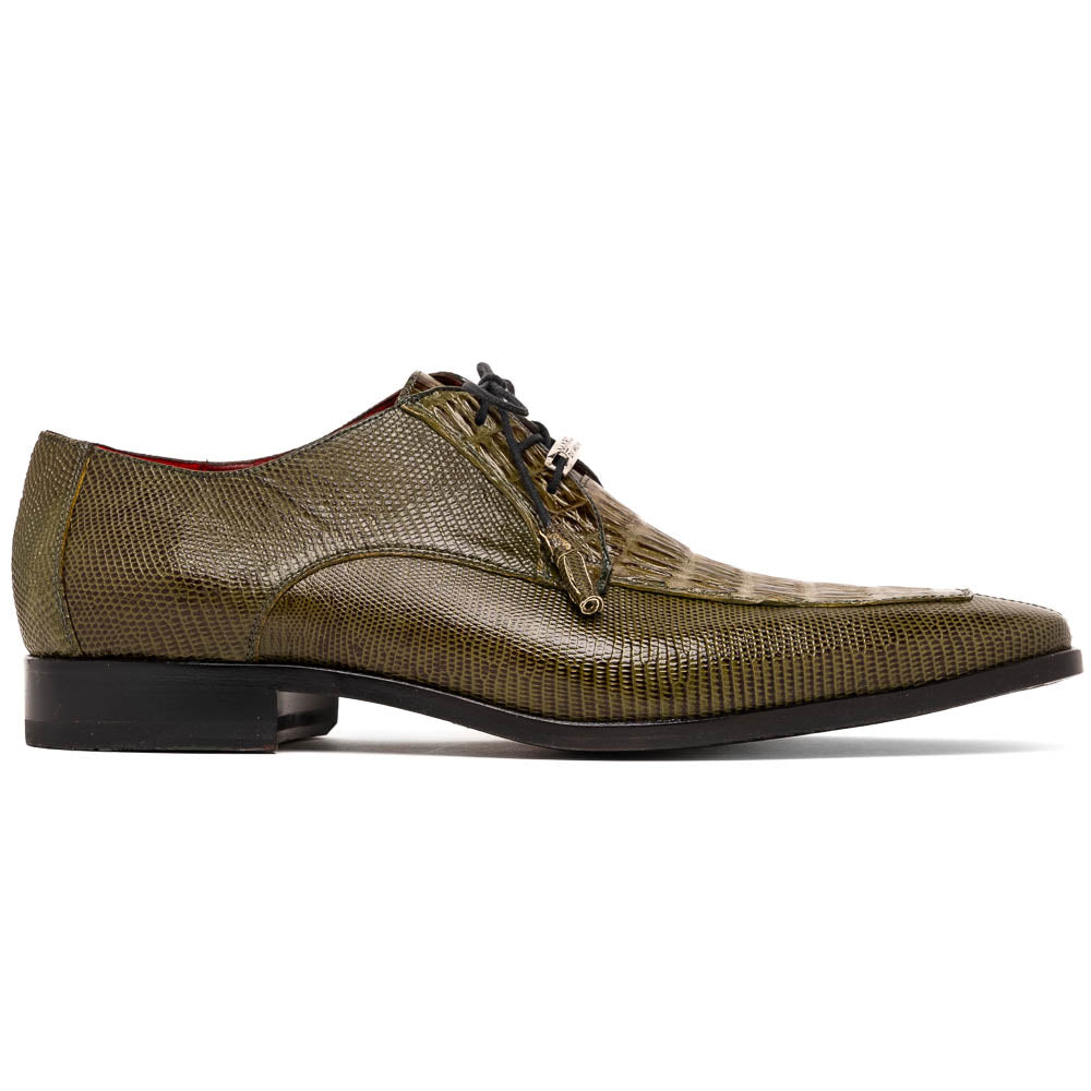 Marco Di Milano Merida Olive Green Caiman Crocodile & Lizard Dress Shoes - Dudes Boutique