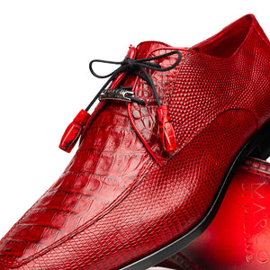 Marco Di Milano Merida Red Caiman Crocodile & Lizard Dress Shoes - Dudes Boutique