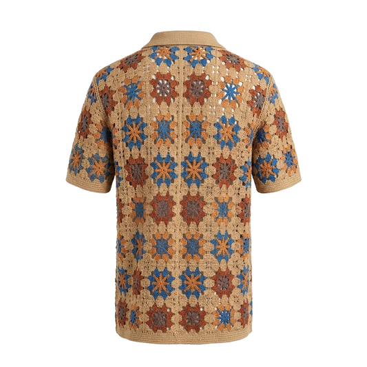 Lanzzino Beige Breathable Knit Shirt