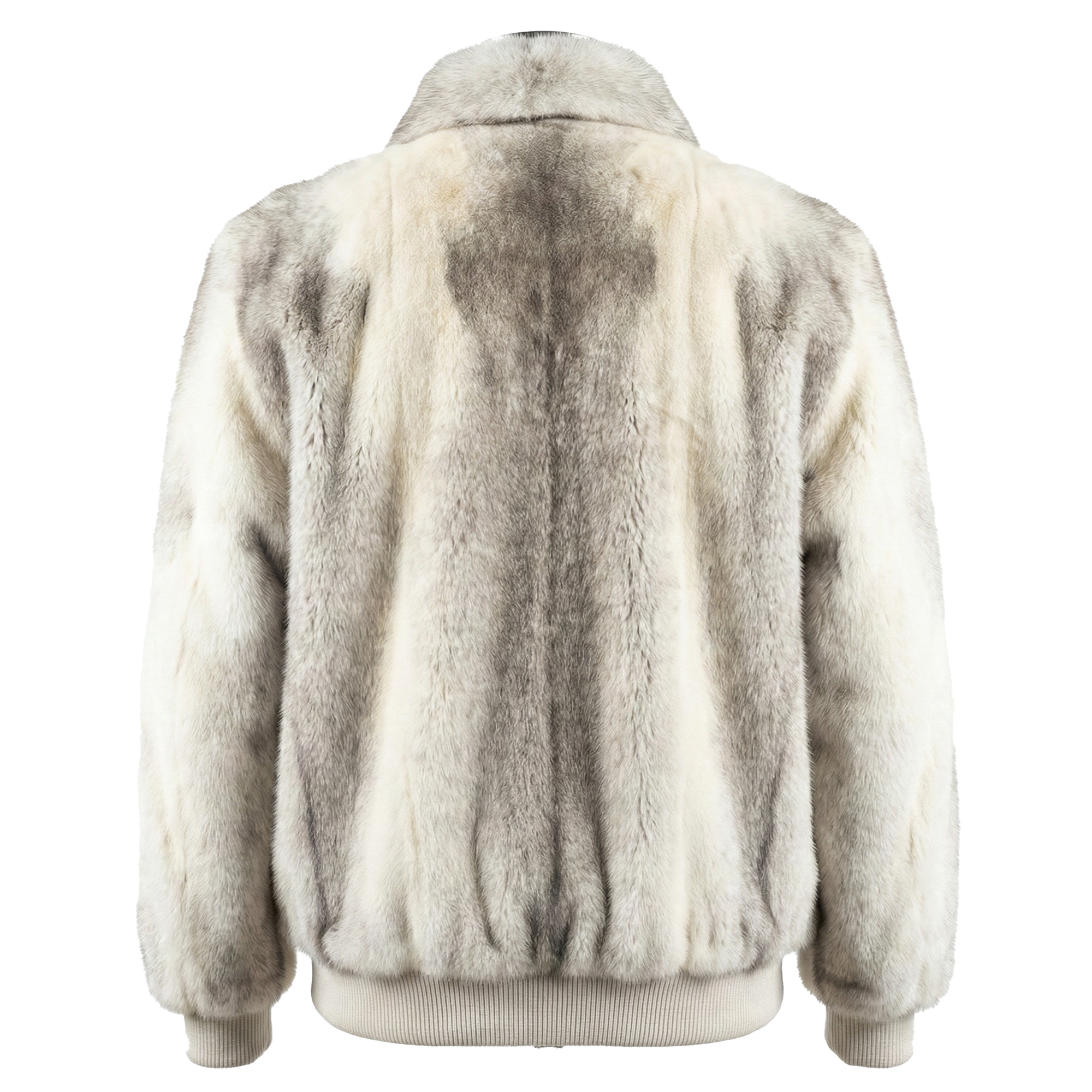Luca Della Natural Sapphire Cross Mink Fur Bomber Jacket