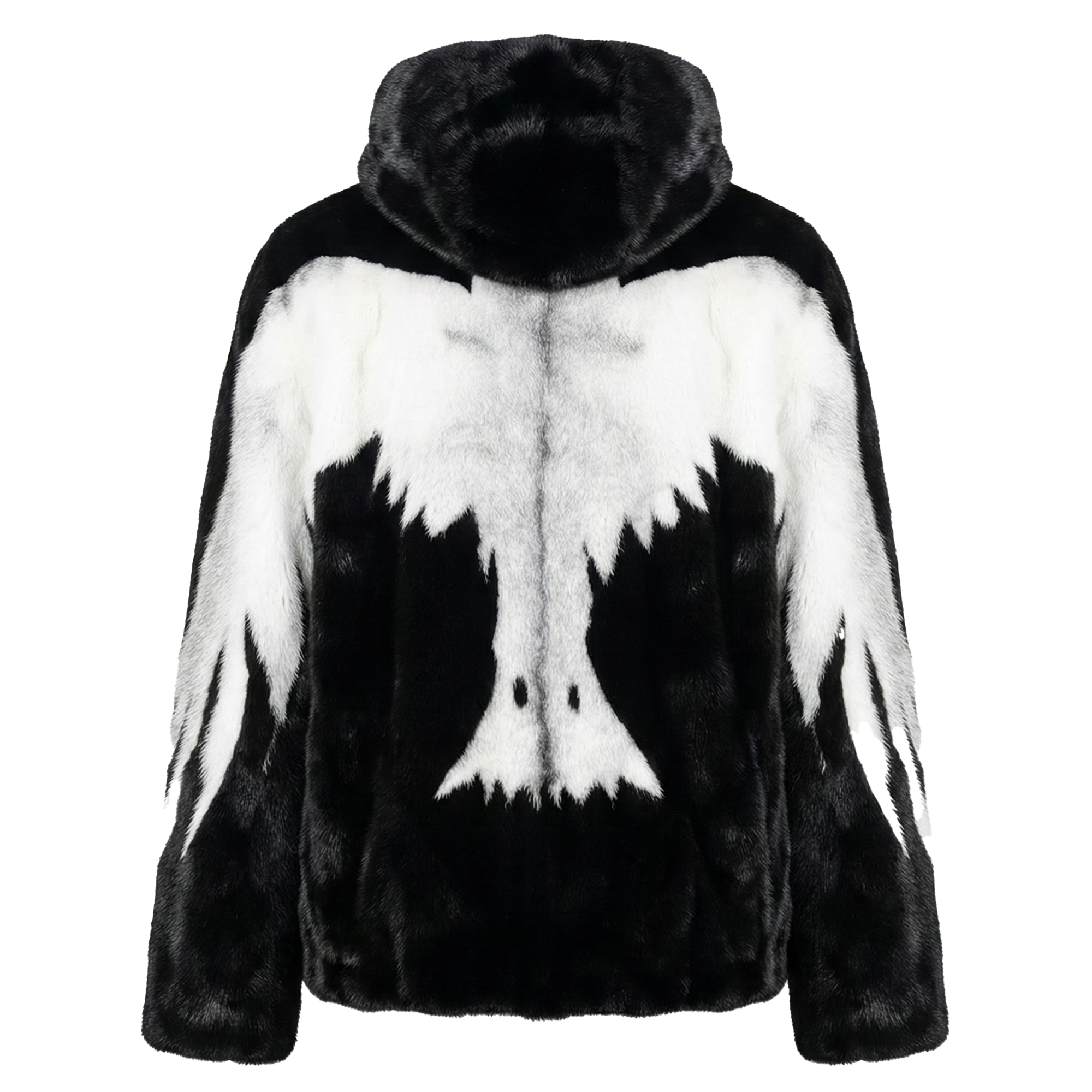 Kashani Black Falcon Mink Fur Hooded Jacket