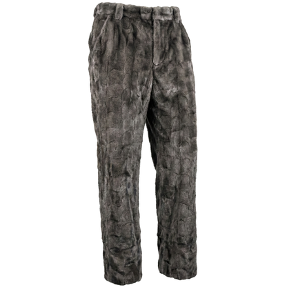 Kashani Men's Gray Diamond Cut Mink Fur Pants