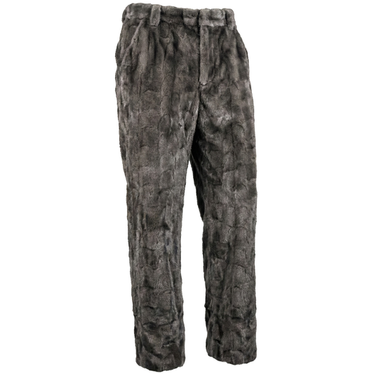 Kashani Men's Gray Diamond Cut Mink Fur Pants