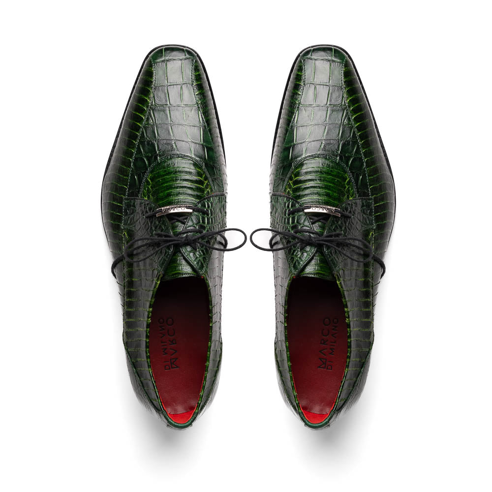 Marco Di Milano Moncalieri Green Alligator & Cobra Dress Shoes - Dudes Boutique