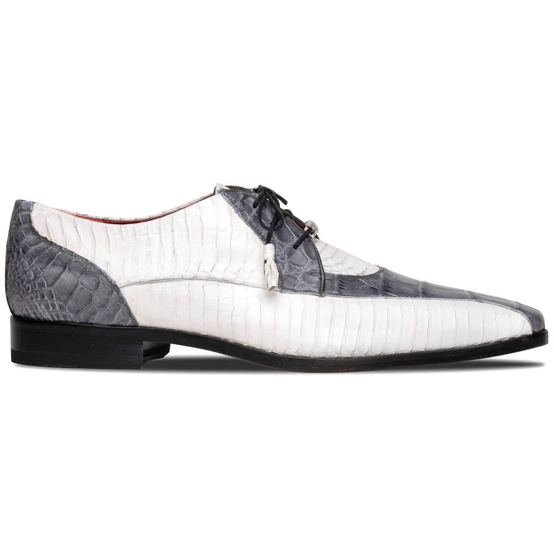 Marco Di Milano Moncalieri Gray / White Alligator & Cobra Dress Shoes - Dudes Boutique