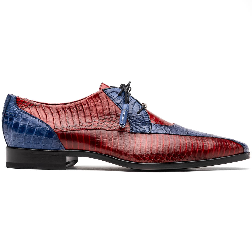 Marco Di Milano Moncalieri Navy / Red Alligator & Cobra Dress Shoes - Dudes Boutique