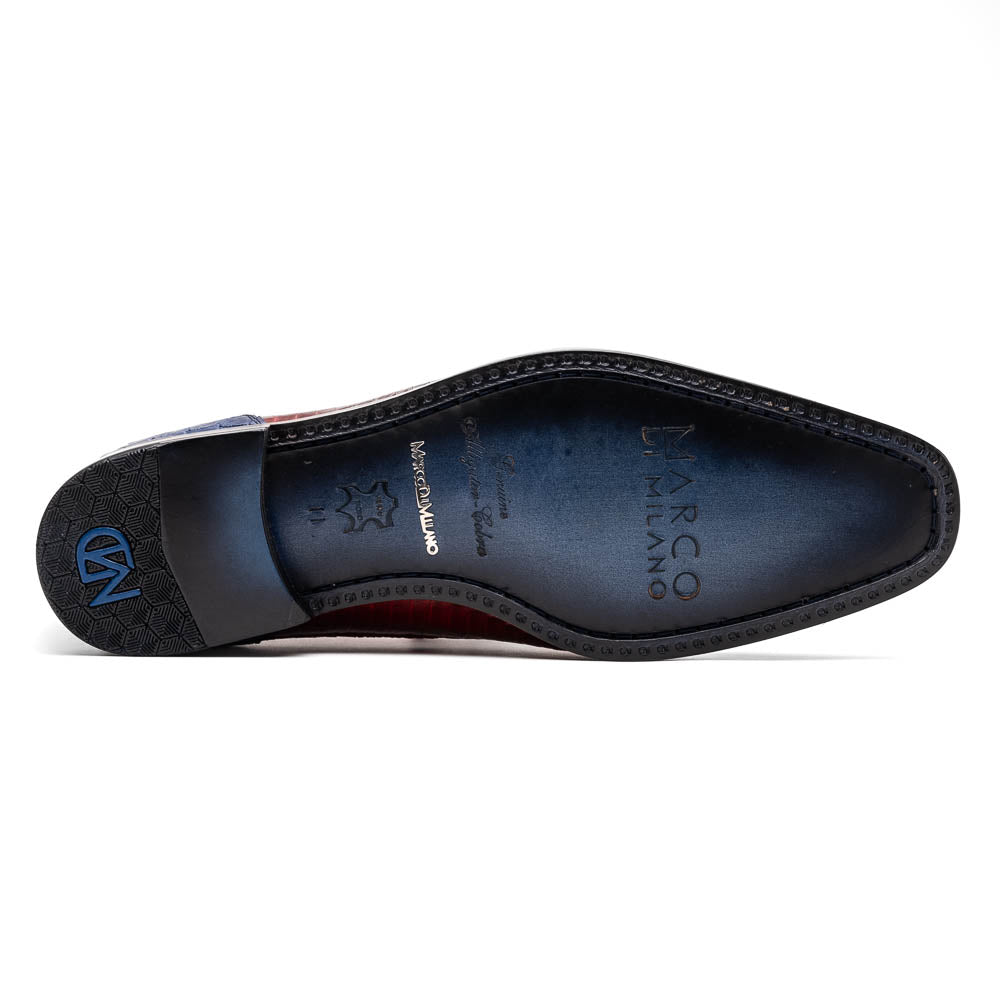 Marco Di Milano Moncalieri Navy / Red Alligator & Cobra Dress Shoes - Dudes Boutique