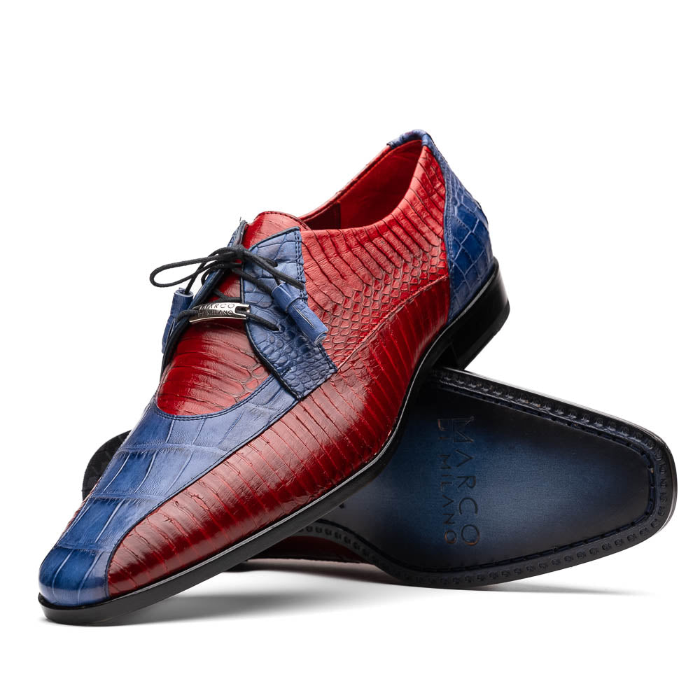 Marco Di Milano Moncalieri Navy / Red Alligator & Cobra Dress Shoes - Dudes Boutique