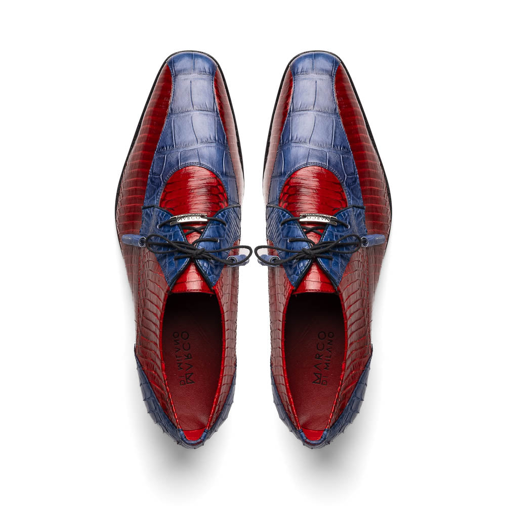 Marco Di Milano Moncalieri Navy / Red Alligator & Cobra Dress Shoes - Dudes Boutique