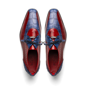 Marco Di Milano Moncalieri Navy / Red Alligator & Cobra Dress Shoes - Dudes Boutique