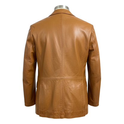Kashani ID Men's Cognac Desert Duke Leather Blazer