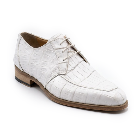 Mauri 1000/3 White Baby Crocodile Dress Shoes