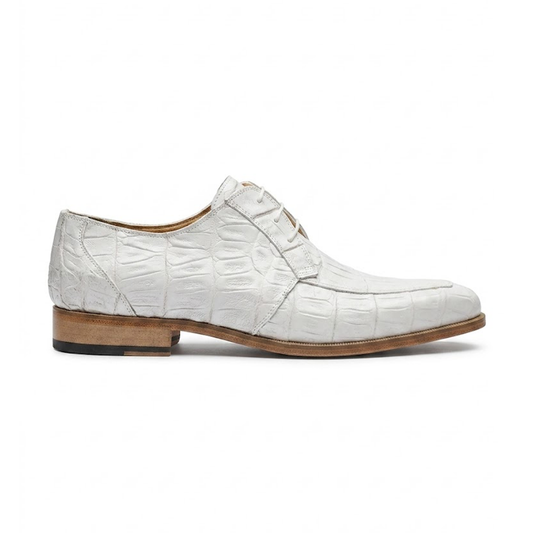 Mauri 1000/3 White Baby Crocodile Dress Shoes