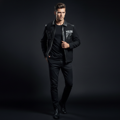 CrocEdge Dual-Fabric Zip Jacket BLACK
