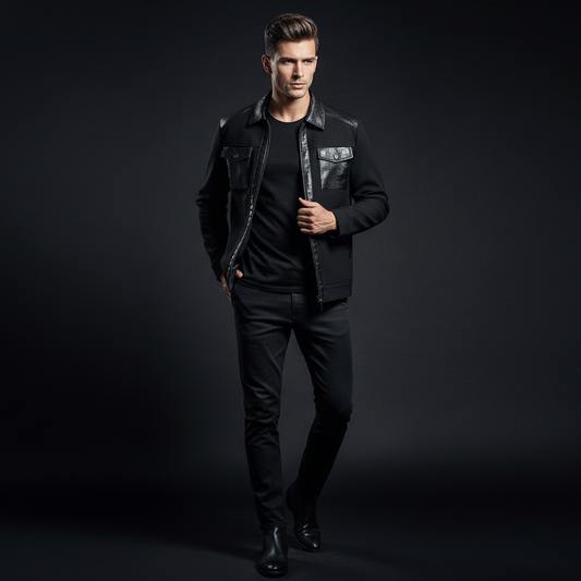 CrocEdge Dual-Fabric Zip Jacket BLACK
