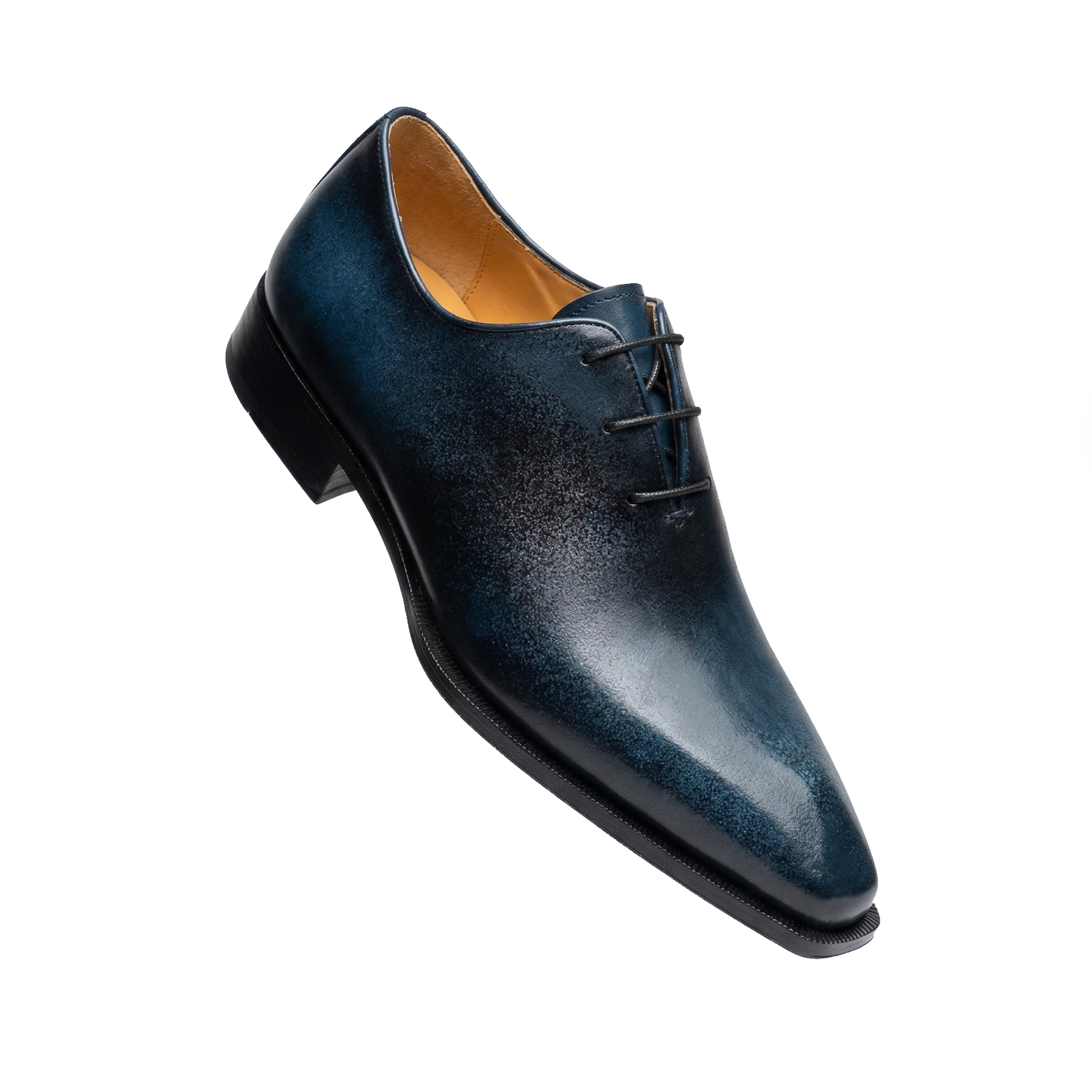 Carrucci Navy Plain Toe Blucher Derby Dress Shoe