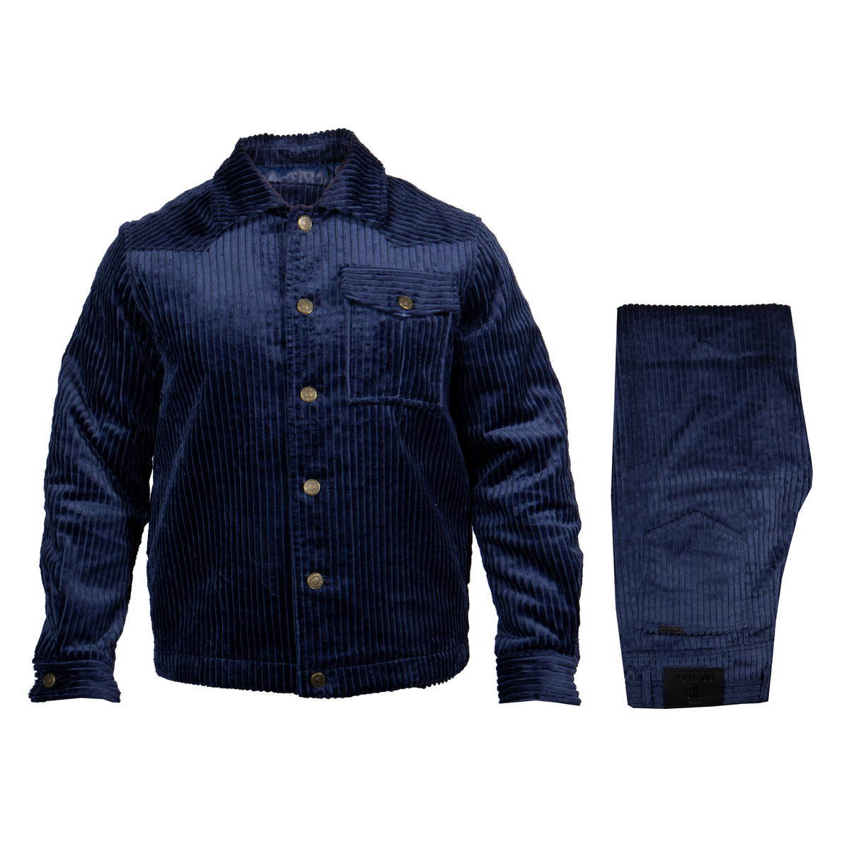 Prestige navy corduroy jacket and pants set