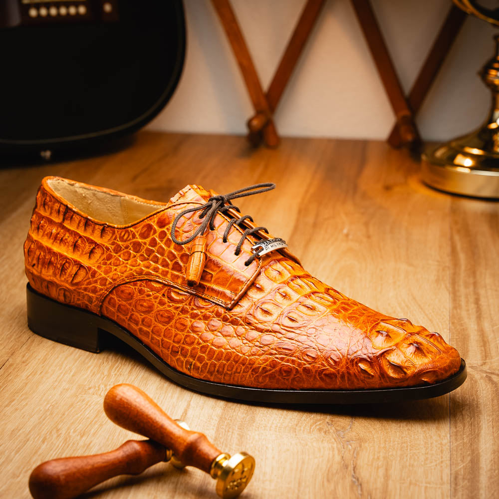 Marco Di Milano Nilo Brandy Hornback Crocodile Derby Oxford Dress