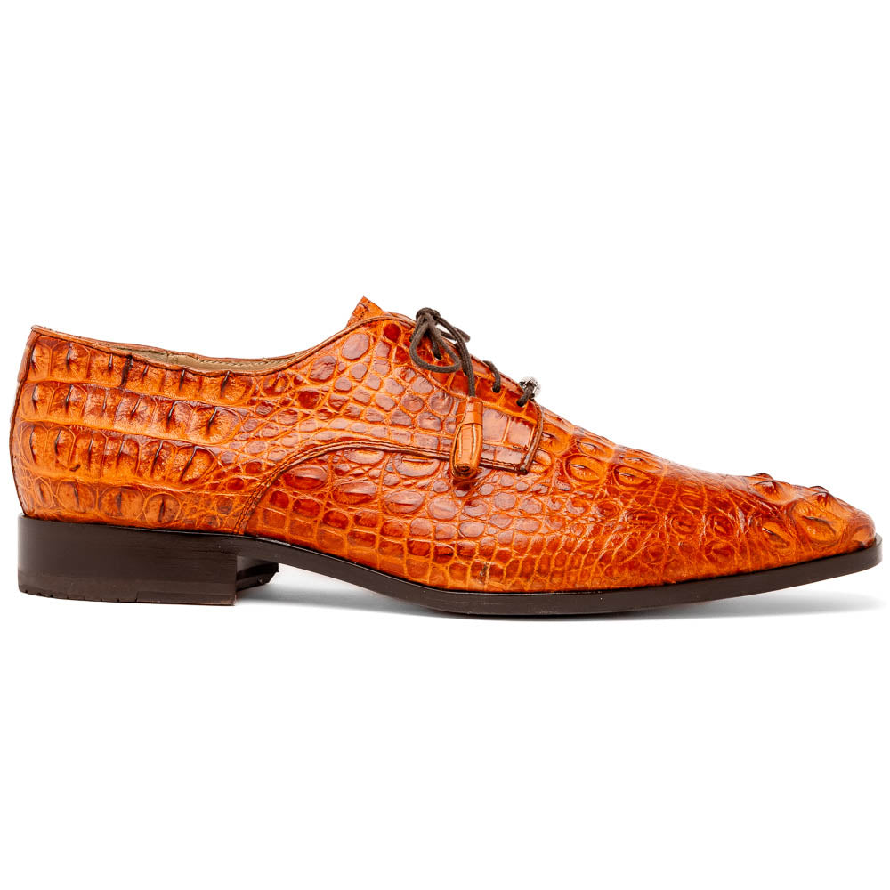 Marco Di Milano Nilo Brandy Hornback Crocodile Derby Oxford Dress Shoes - Dudes Boutique