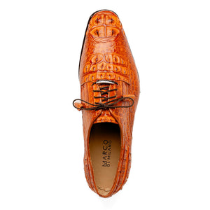 Marco Di Milano Nilo Brandy Hornback Crocodile Derby Oxford Dress Shoes - Dudes Boutique