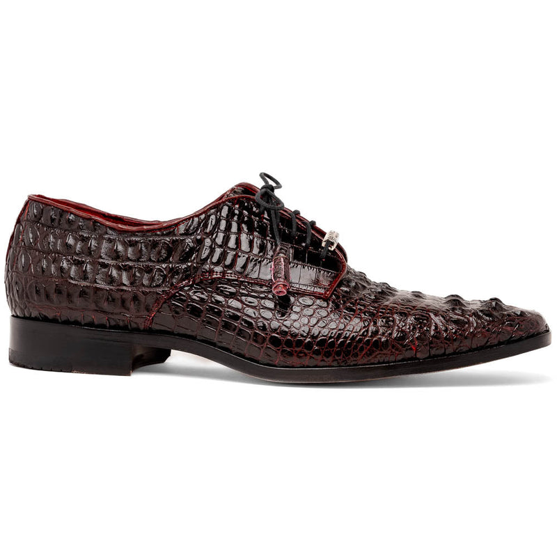 Marco Di Milano Nilo Wine Hornback Crocodile Derby Oxford Dress Shoes - Dudes Boutique