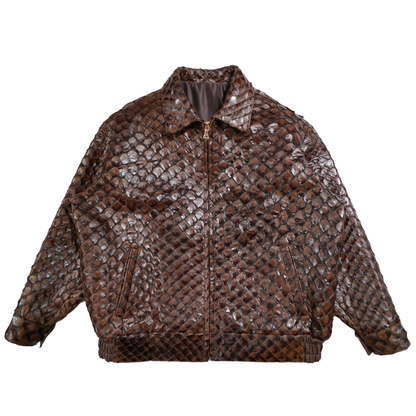 Kashani Brown Genuine Pirarucu Fish Jacket