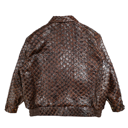 Kashani Brown Genuine Pirarucu Fish Jacket