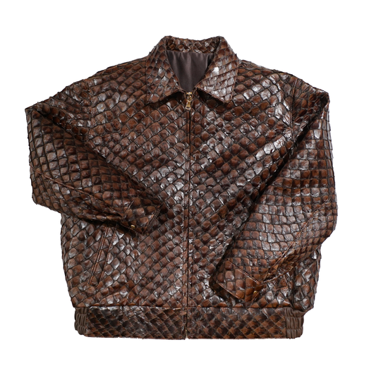 Kashani Brown Genuine Pirarucu Fish Jacket