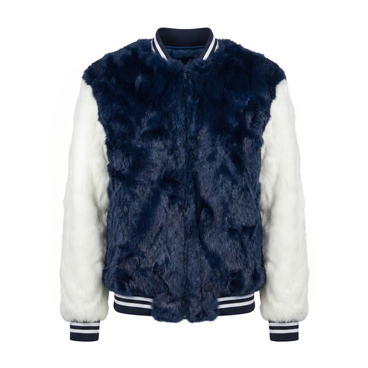 Kashani Men's Navy / White Rabbit Baseball Jacket