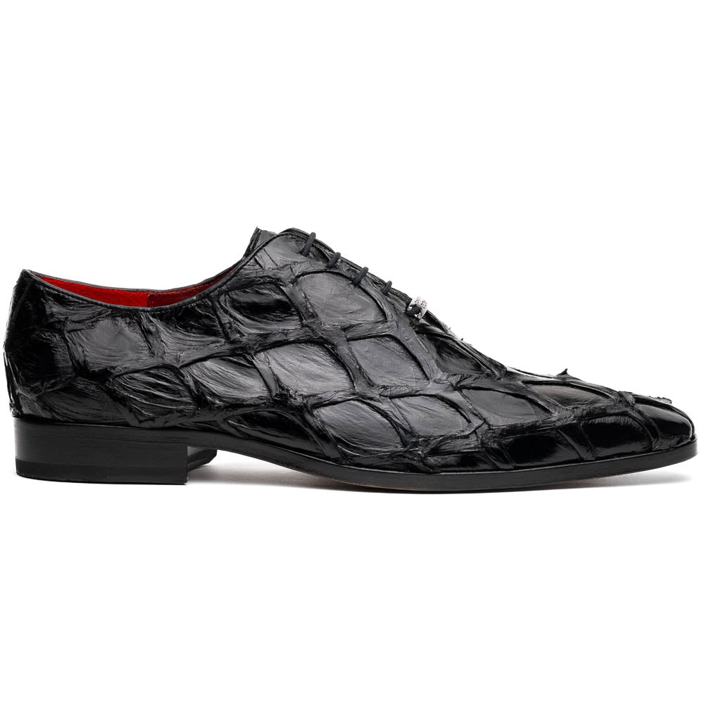 Marco Di Milano Olivieri Black Pirarucu Oxford Dress Shoes - Dudes Boutique