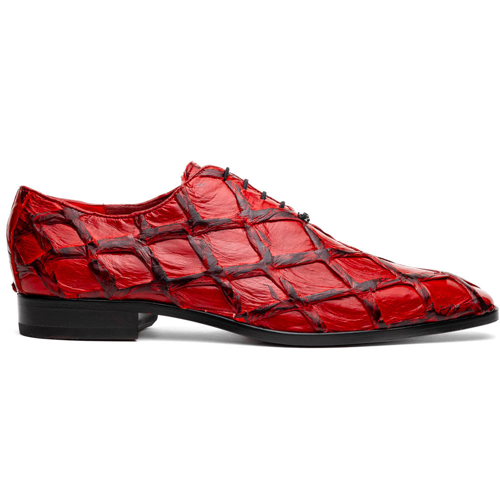 Marco Di Milano Olivieri Red Pirarucu Oxford Dress Shoes - Dudes Boutique