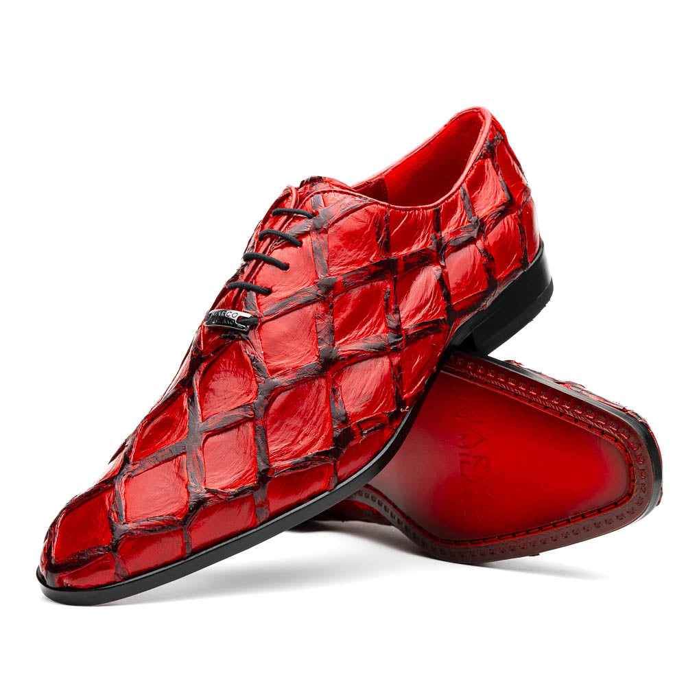 Marco Di Milano Olivieri Red Pirarucu Oxford Dress Shoes - Dudes Boutique