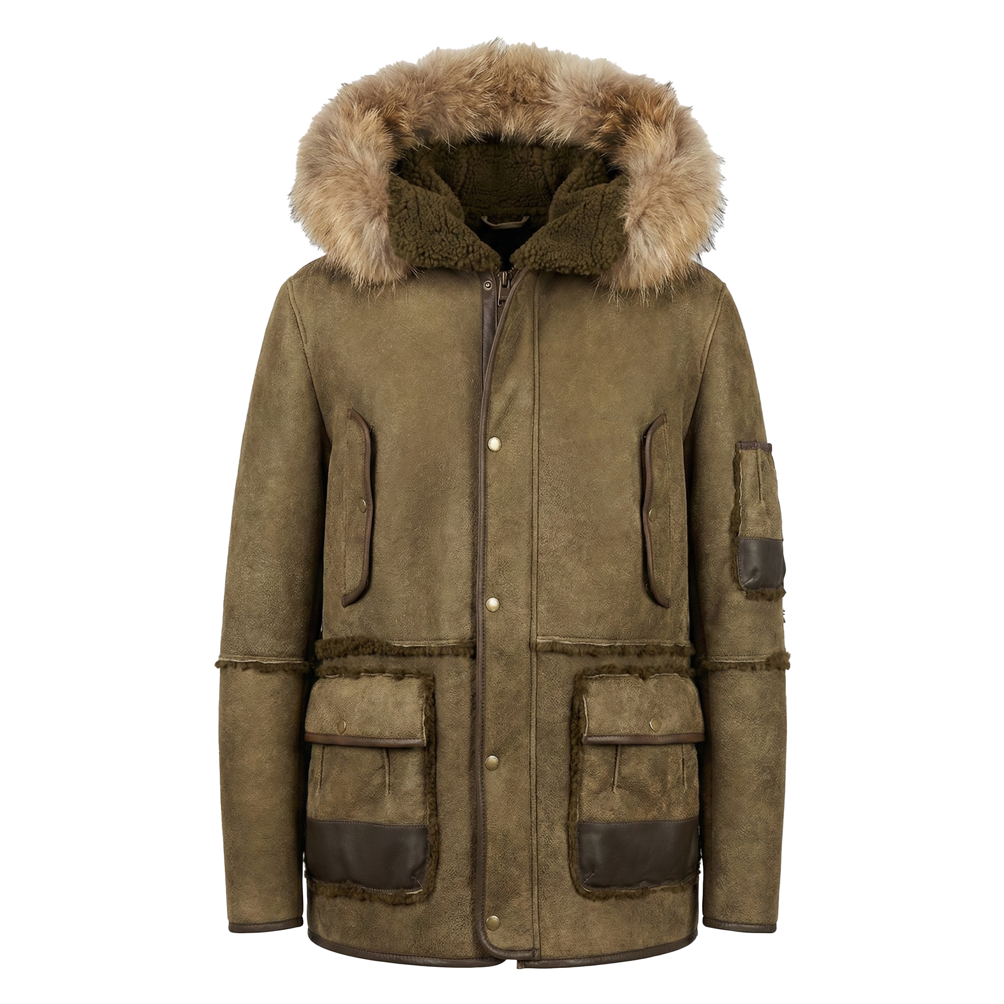 Kashani Olive Arctic Raider Shearling Coat