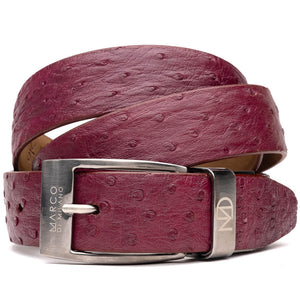 Marco Di Milano Ostrich Belt Wine - Dudes Boutique