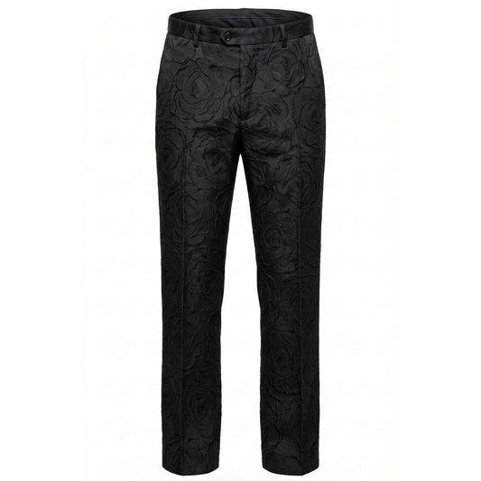 Angelino Black Garden Jacquard Dress Pants