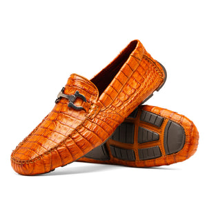 Marco Di Milano Parma Brandy Crocodile Loafers - Dudes Boutique