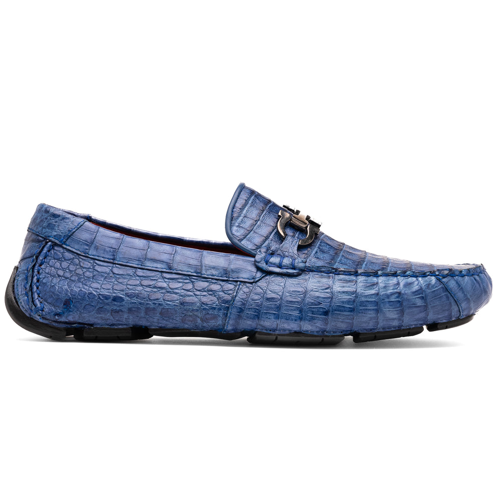 Marco Di Milano Parma Blue Jeans Crocodile Loafers - Dudes Boutique