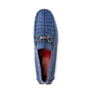 Marco Di Milano Parma Blue Jeans Crocodile Loafers - Dudes Boutique