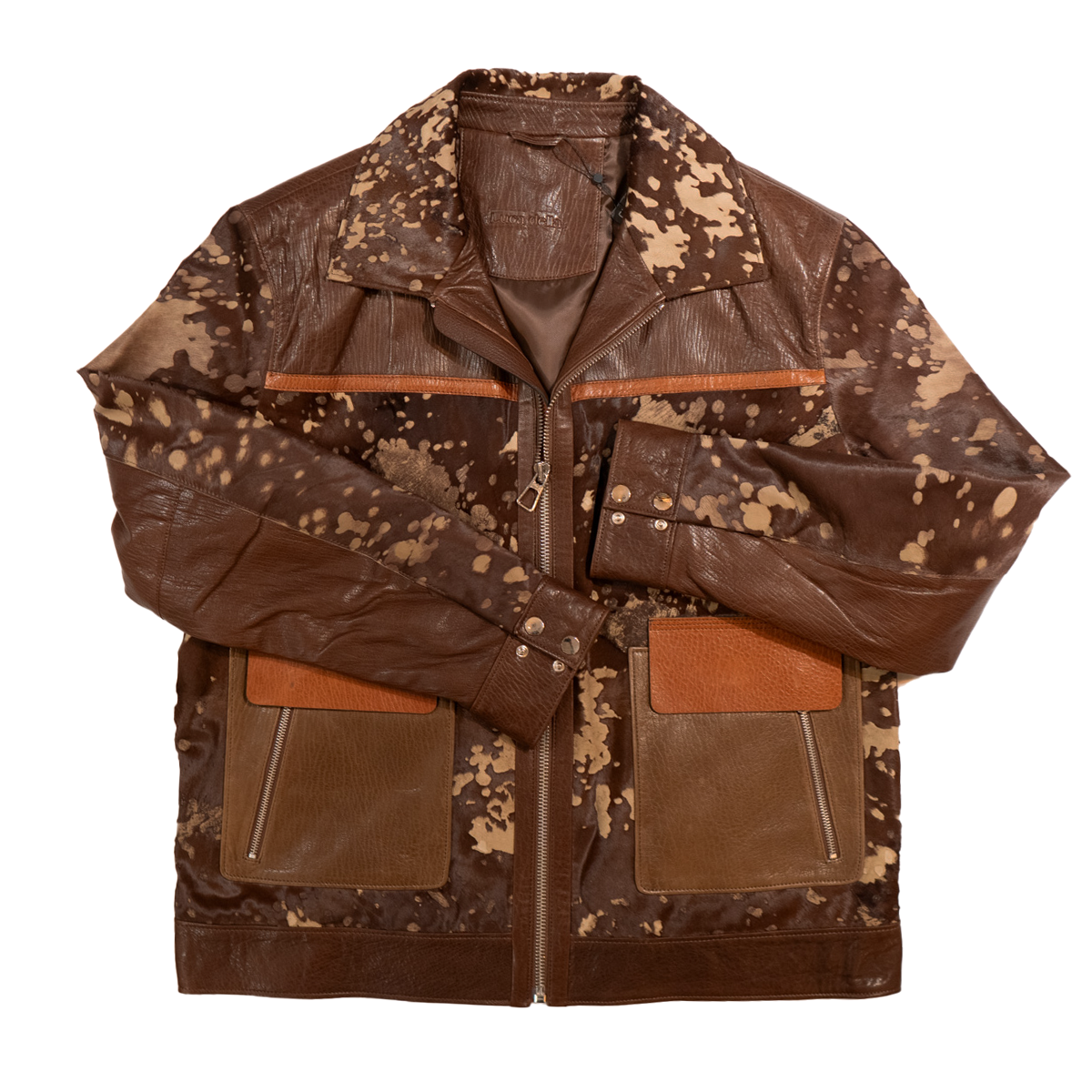 Kashani brown distressed cavalino pony hair jacket