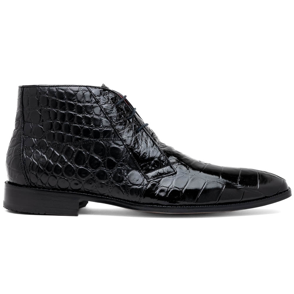 Marco Di Milano Pietro Black Alligator Derby Boots - Dudes Boutique